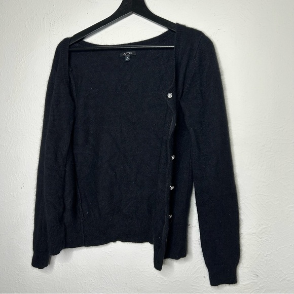Apt 9 Angora Sweater Crystal Buttons Rhinestone Blackk Size Small - Picture 9 of 9